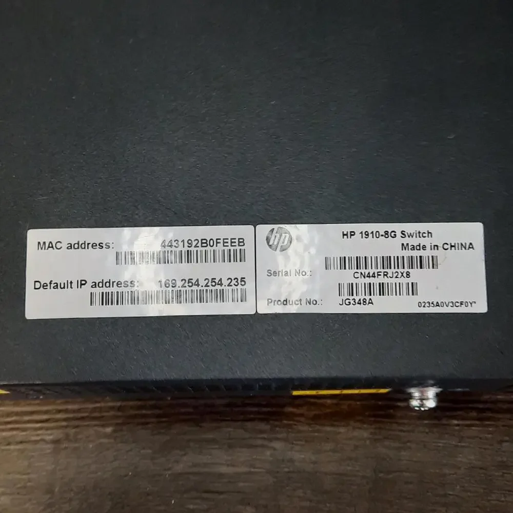 HP 1910-8G 8-Port Switch JG348A